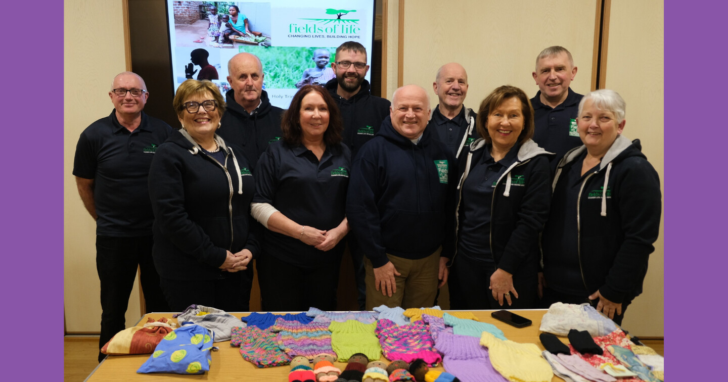 Taking part in the Fields of Life trip are (from left); Ynyr Smith, Geraldine Beattie, Raymond Deazley, Angela Cunningham, Matthew Smith, Revd Bill Boyce, Gordon Deazley, Sharon Deazley Cyril Browne and Eveline Smith.