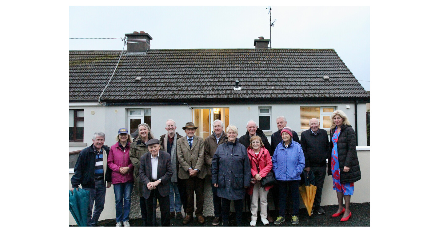 Members of Enniskerry Welcomes and Charabanc at the blessing of the house.