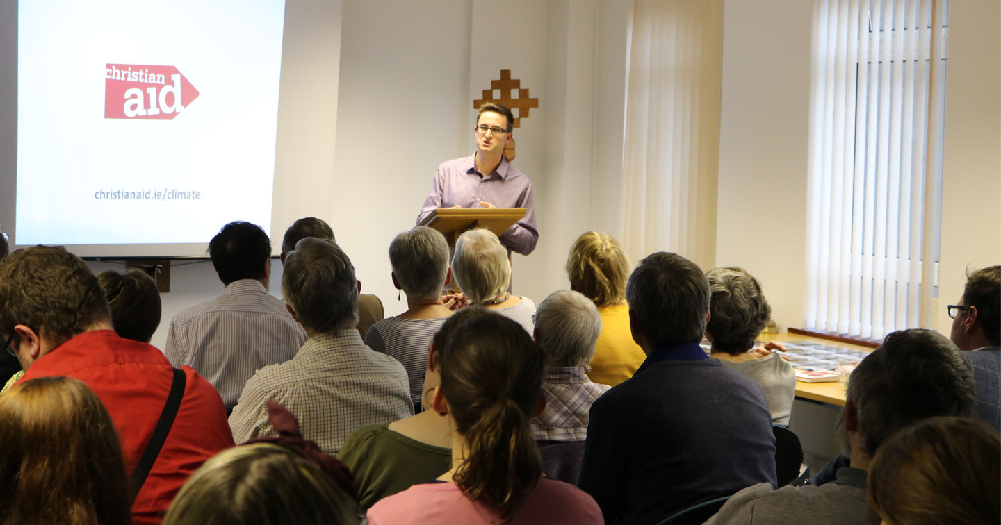 David Thomas from Christian Aid highlighting climate change&rsquo;s impact on the developing world.