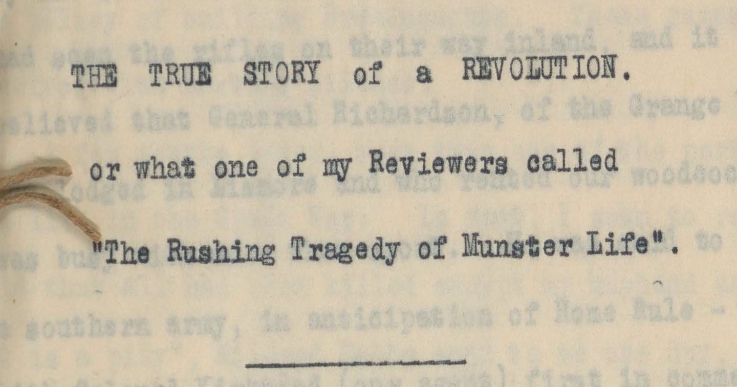 &lsquo;The True Story of a Revolution&rsquo; &ndash; the Unpublished Memoir of Emily Ussher
