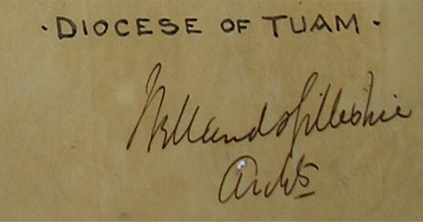 Welland and Gillespie signatures from the drawing for Ballinrobe Church in the Diocese of Tuam