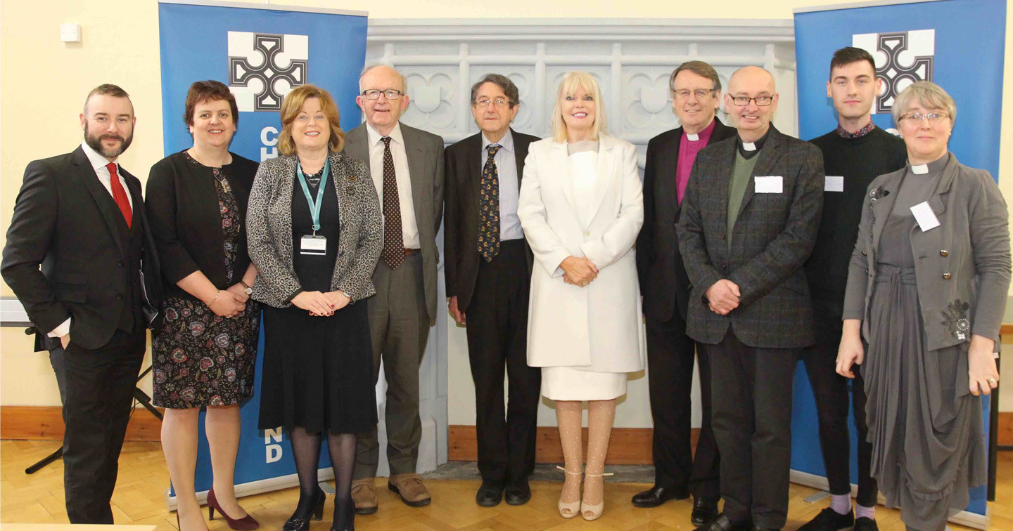 Dr Ken Fennelly, Jacqui Wilkinson, Geraldine O&rsquo;Connor, Prof David Lankshear, Canon Prof Leslie Francis, Minister Mary Mitchell O&rsquo;Connor, Bishop Kenneth Kearon, Canon Brian O&rsquo;Rourke, Sean Henry and the Prof Anne Lodge.