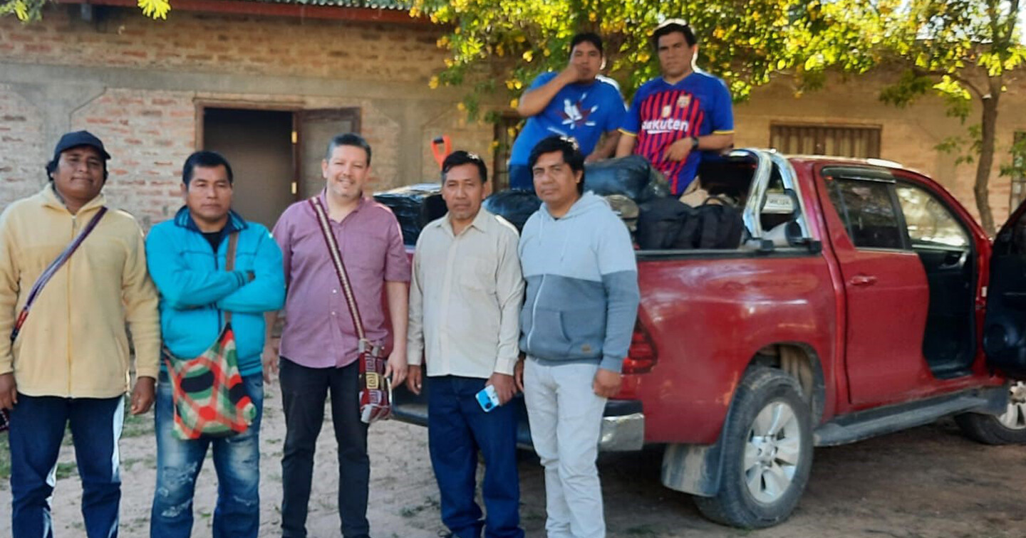 Daniel pictured with some of the students on their way back to their different villages. Villages are spread out over vast distances with access being very difficult, particularly if it has been raining.