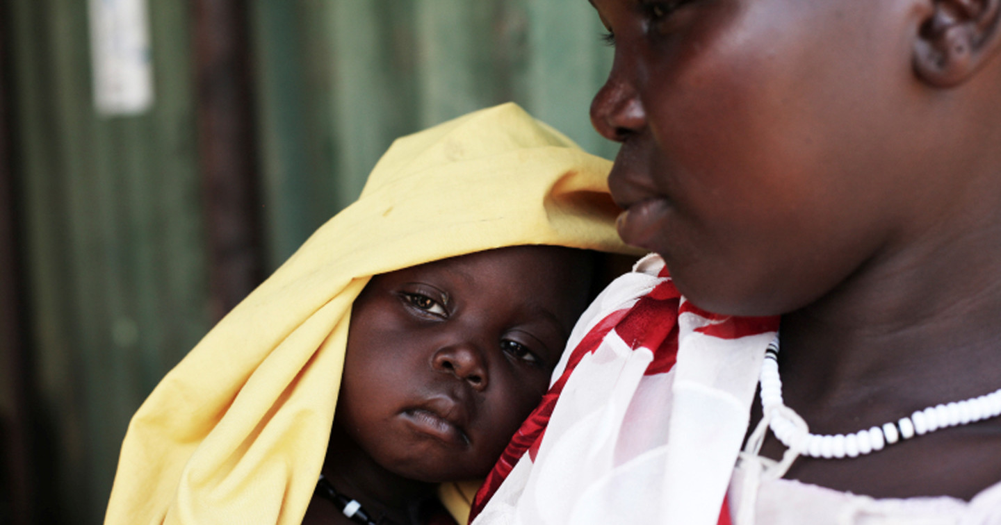 A mother with her 12&ndash;month old daughter who has been diagnosed with severe acute malnutrition.  Photograph courtesy of Andeea Campeanu/Christian Aid.