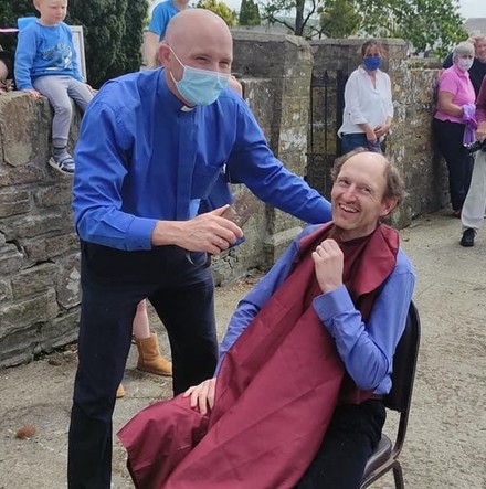 County Cork rector &lsquo;shears&rsquo; a parishioner&rsquo;s lockdown locks and beard in aid of church conservation work