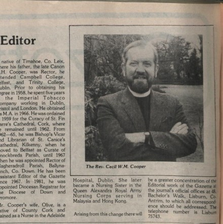 The Church of Ireland Gazette in the 1980s &ndash; &lsquo;A Borderless Church&rsquo; - Further editions of the newspaper are released online