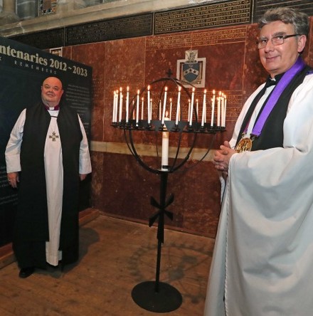 Decade of centenaries memorial space for prayer and remembrance dedicated by Bishop Paul Colton in St Fin Barre&rsquo;s Cathedral, Cork