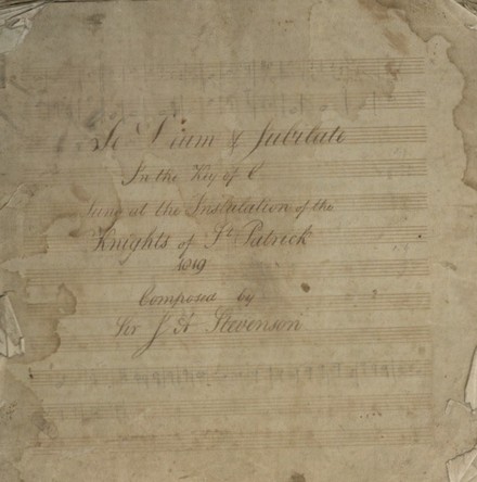 RCB MS 1111: Sir John Stevenson&rsquo;s Music for the Installation of the Knights of St Patrick