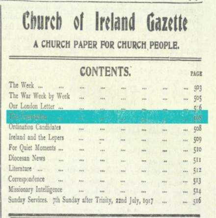 &ldquo;Good Wishes for the Great Adventure&rdquo;: The Church of Ireland & the Irish Convention, 1917