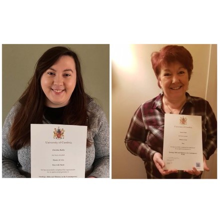 Degrees of excellence for Karen and Christina!