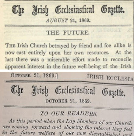 A month is a long time in politics: Disestablishment as covered in the &lsquo;Gazette&rsquo;