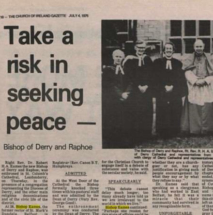 Online release of the 1970s Church of Ireland Gazette editions in the context of new &lsquo;Borderless Church&rsquo; presentation