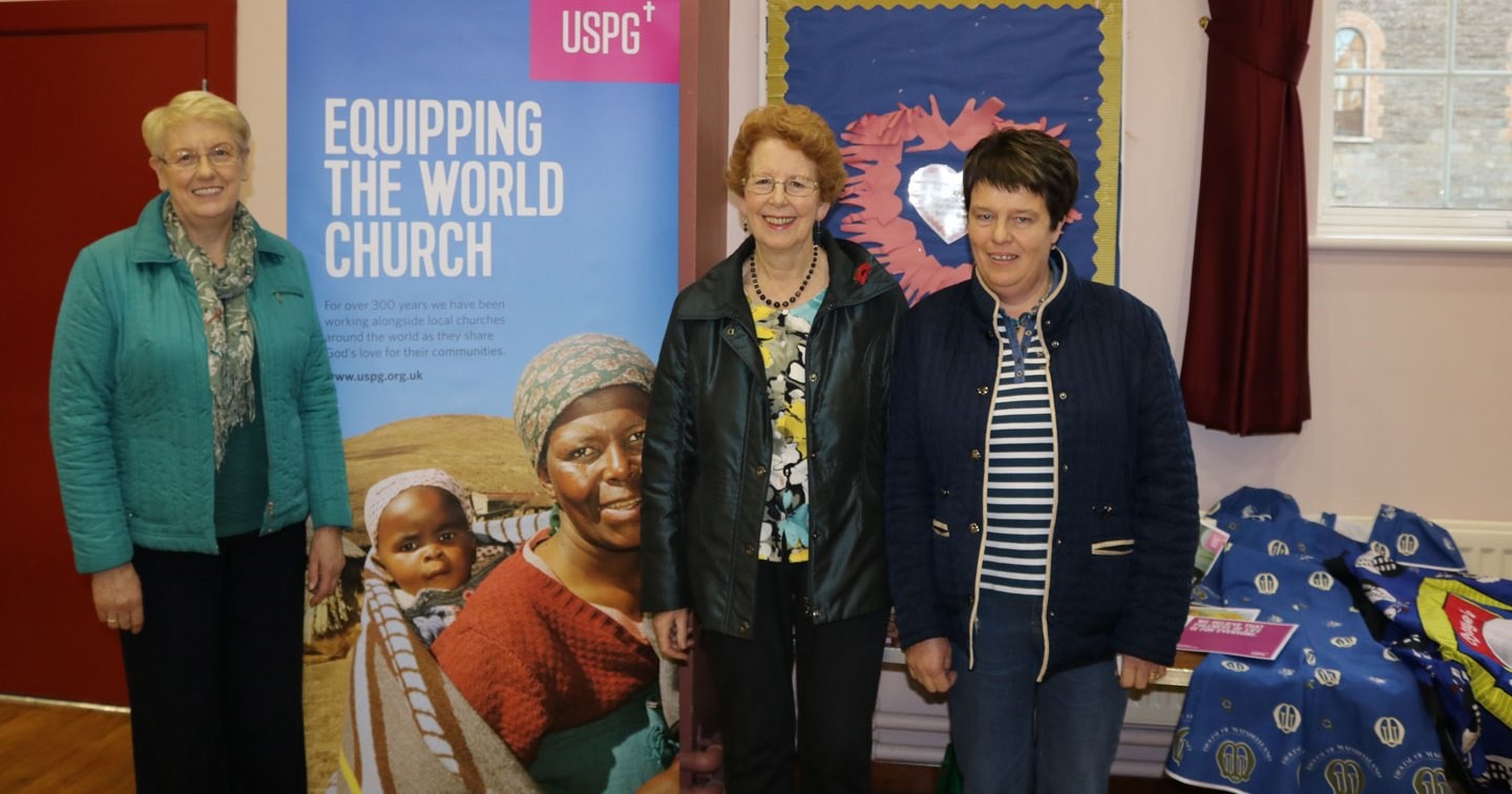 Left to right: Elsie Stewart, Stranorlar Parish; Nola Nixon, USPG volunteer; Mabel Bustard, Stranorlar Parish