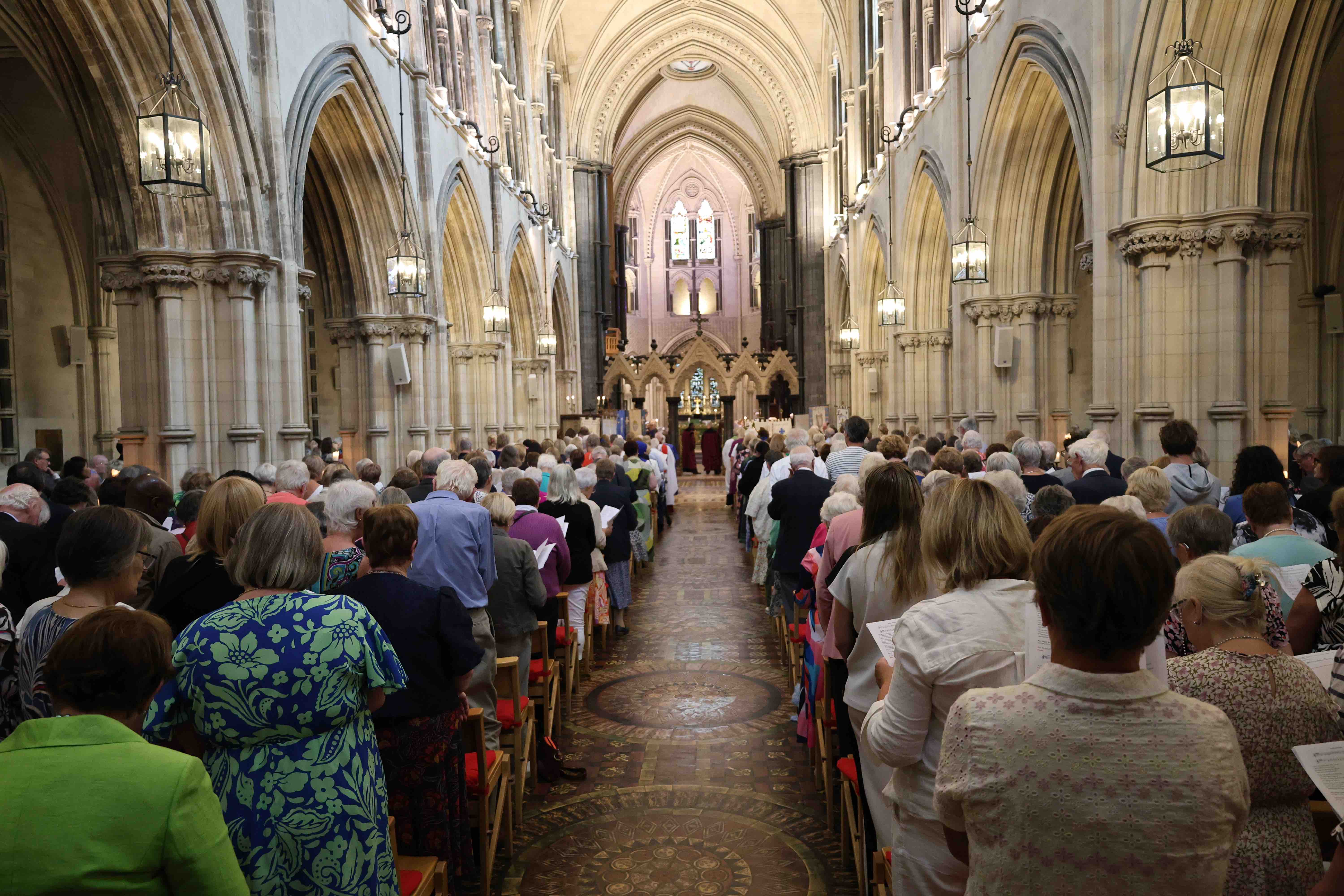 The large congregation in Christ Church Cathedral, Dublin.