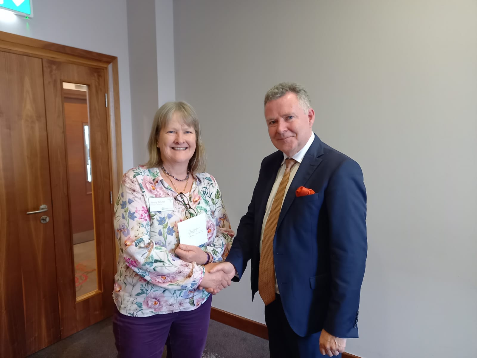 Presentation to Jenny Smith for CMS Ireland magazine InMission.