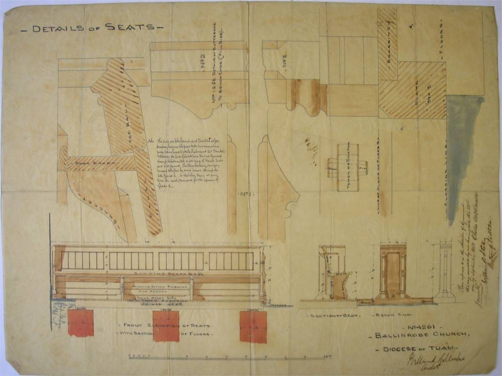 Details of new seats as designed by Welland and Gillepie in accordance with the same Articles of Agreement, 23 September 1863, RCB Library PF/26