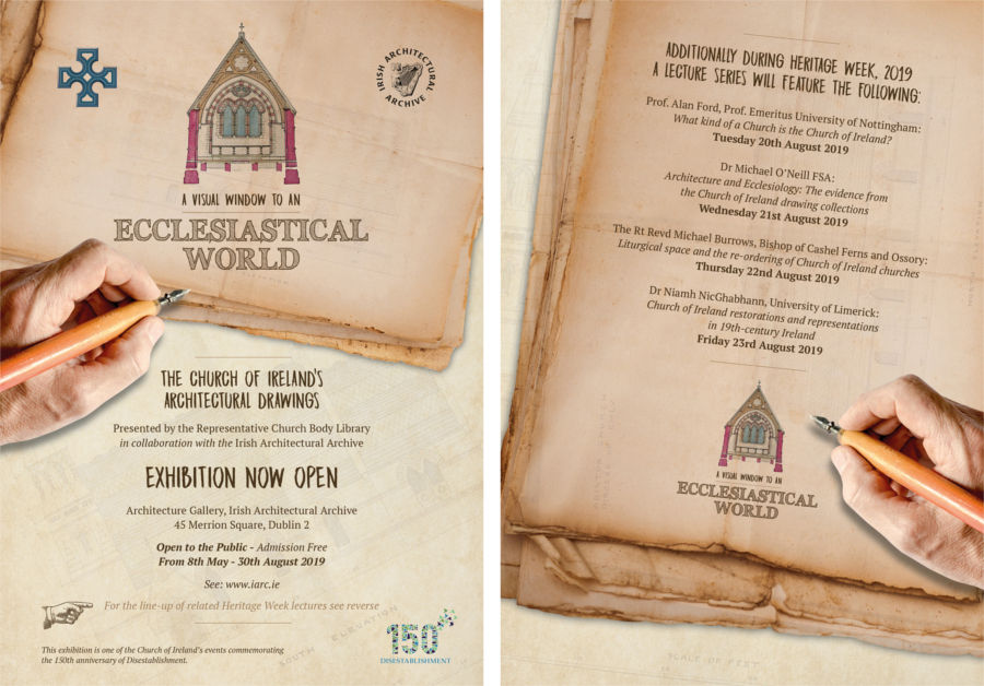 Publicity flier information for the Visual Window exhibition, including the line-up of speakers for the forthcoming Heritage Week, August 2019