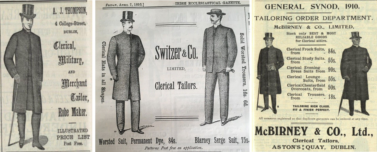 Left - Irish Ecclesiastical Gazette, 07 Feb. 1890; Middle - Irish Ecclesiastical Gazette, 07 Apr. 1893; Right - Church of Ireland Gazette, 24 Mar. 1910