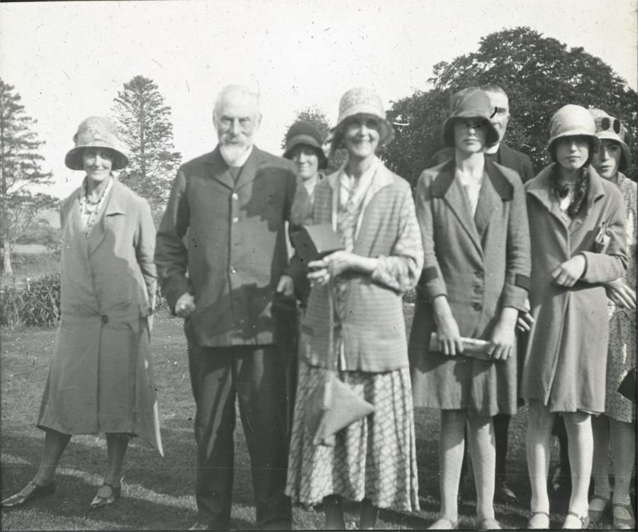 &lsquo;Canon & Mrs Dudley Fletcher in group at St Laserian's', 25 June 1931