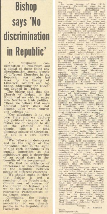 Left: CoIG, 13. December 1968, p. 1; Right: 7 February 1969, p. 3