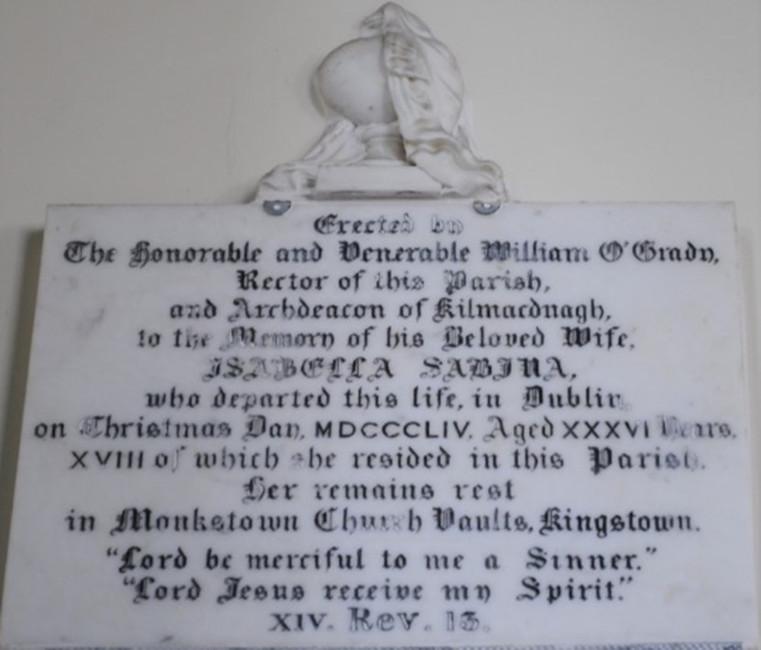 Memorial to Isabella O'Grady