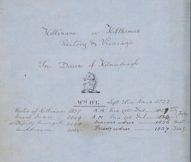 Record of the Revd O'Grady's appointments