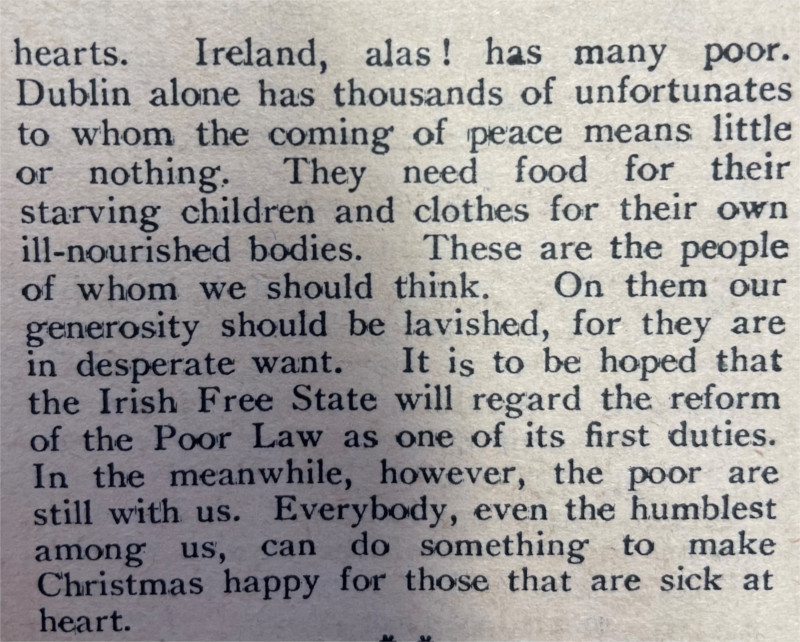 The Gazette urges Poor Law reform, Church of Ireland Gazette, 16 December 1921