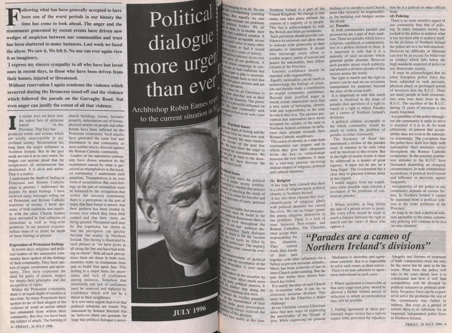 Church of Ireland Gazette - 26 July 1996