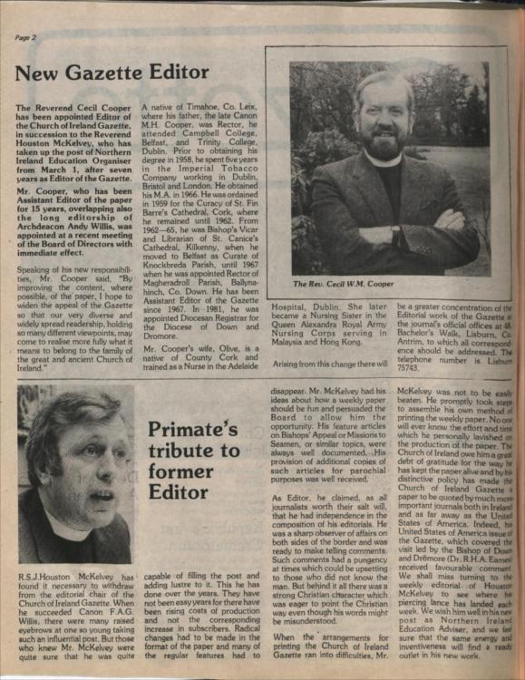 Church of Ireland Gazette, 19 March 1982