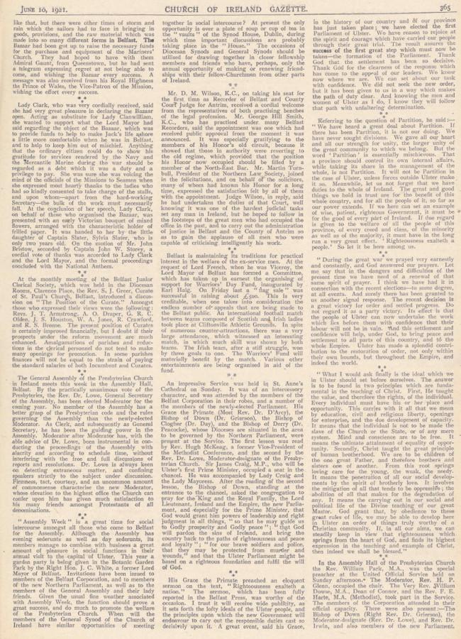Church of Ireland Gazette 10 June 1921