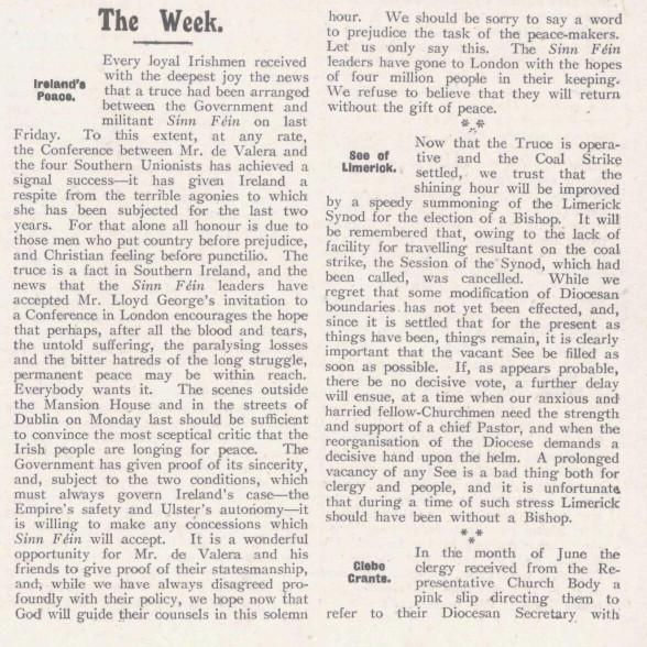 Church of Ireland Gazette 15 July 1921