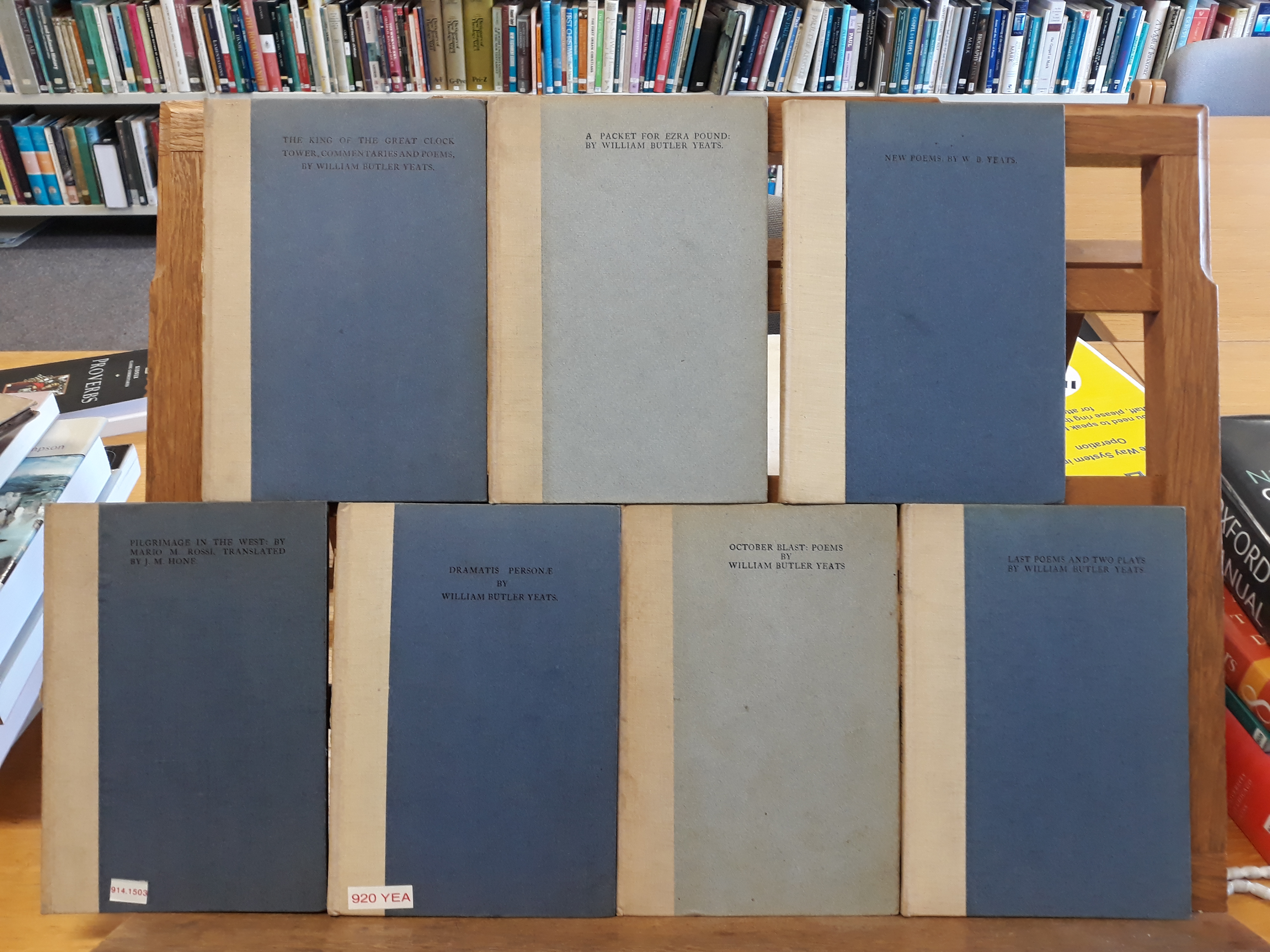 The selection of titles published by The Cuala Press held by the RCB Library.
