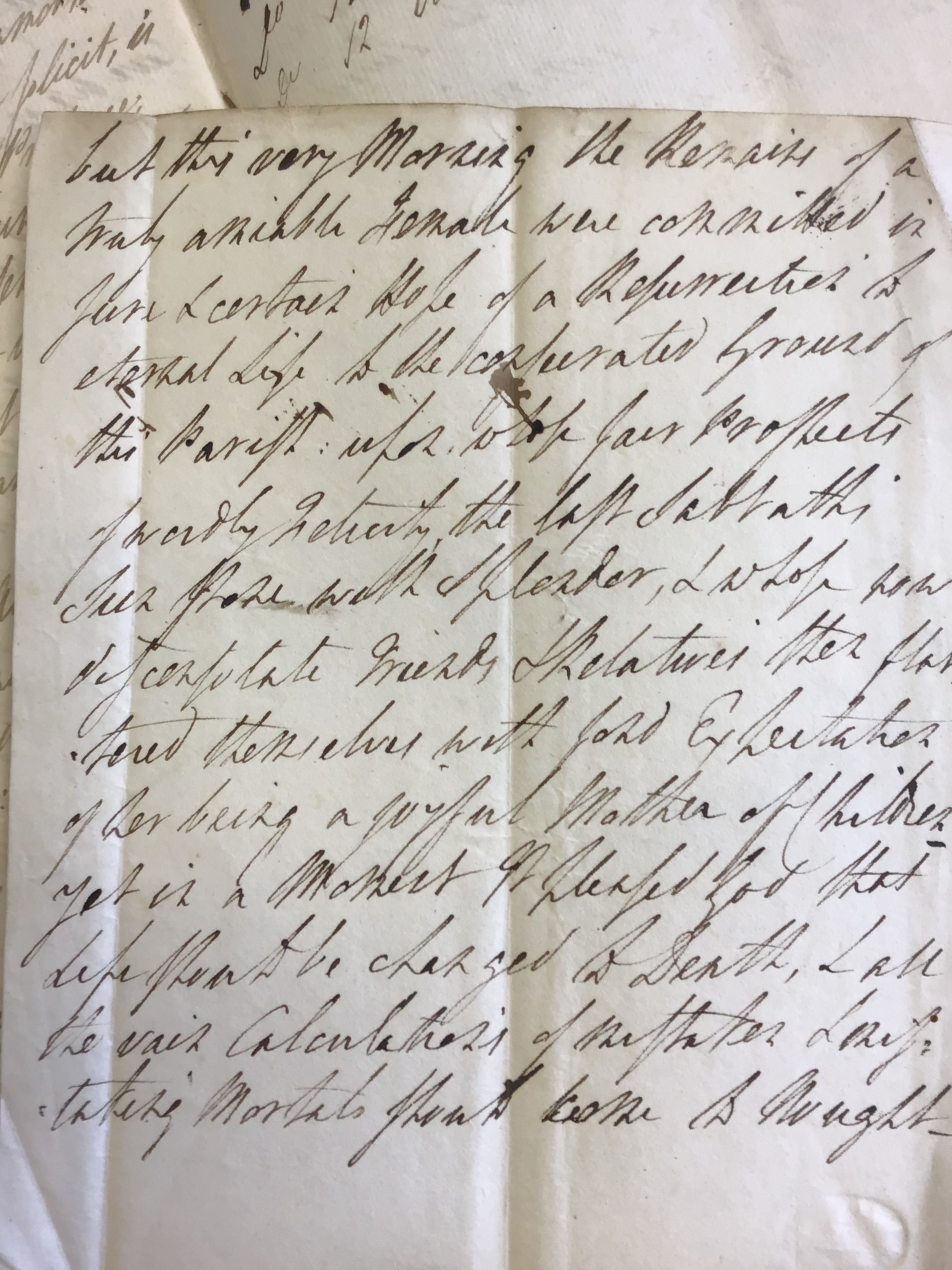 Sermon No. 65 includes a mention of &lsquo;a very amiable female' whose remains were committed &lsquo;this very morning'.