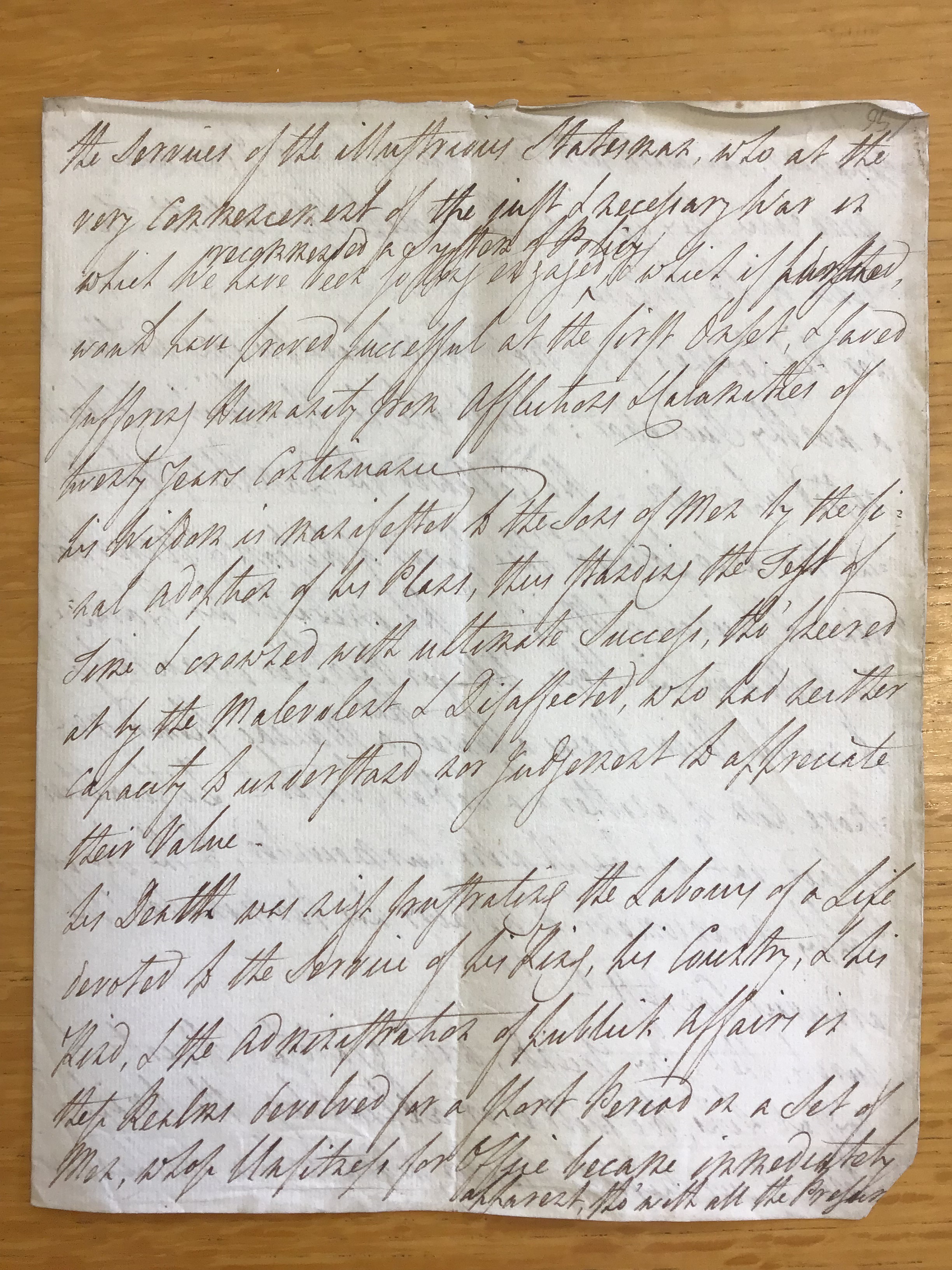 The insert included with Sermon No. 95 concerning &lsquo;the illustrious statesman'.