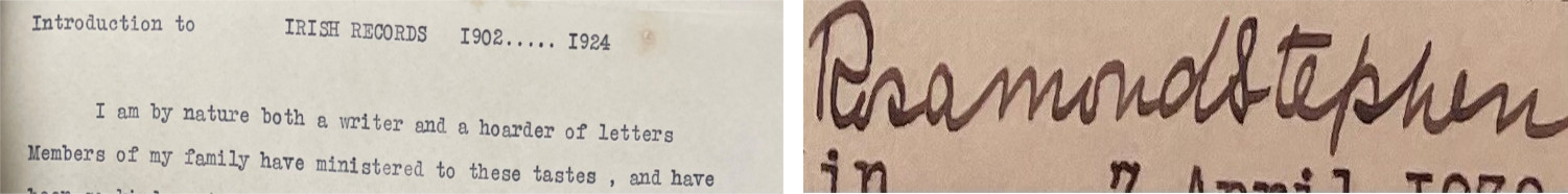Introduction to &lsquo;The Record', and Rosamond Stephen's signature, &lsquo;The Record' 1922, RCB Library Ms 253/4