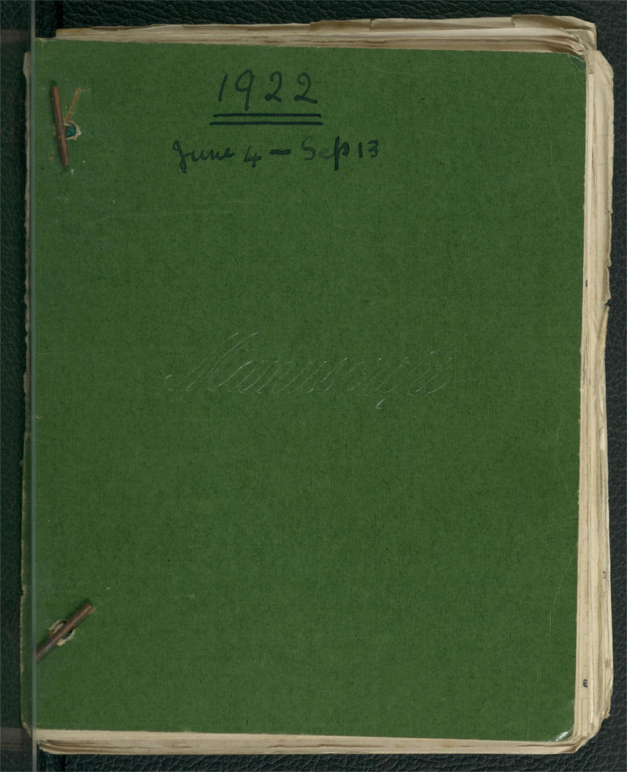 Front cover to &lsquo;The Record' 4 June-13 September 1922, RCB Library Ms 253/4