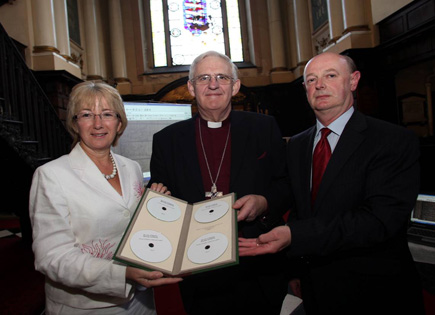 Mary Hanafin TD, the Most Rev'd John Neill and Dr Raymond Refauss&eacute; at the project launch in St Werburgh's church (2010)