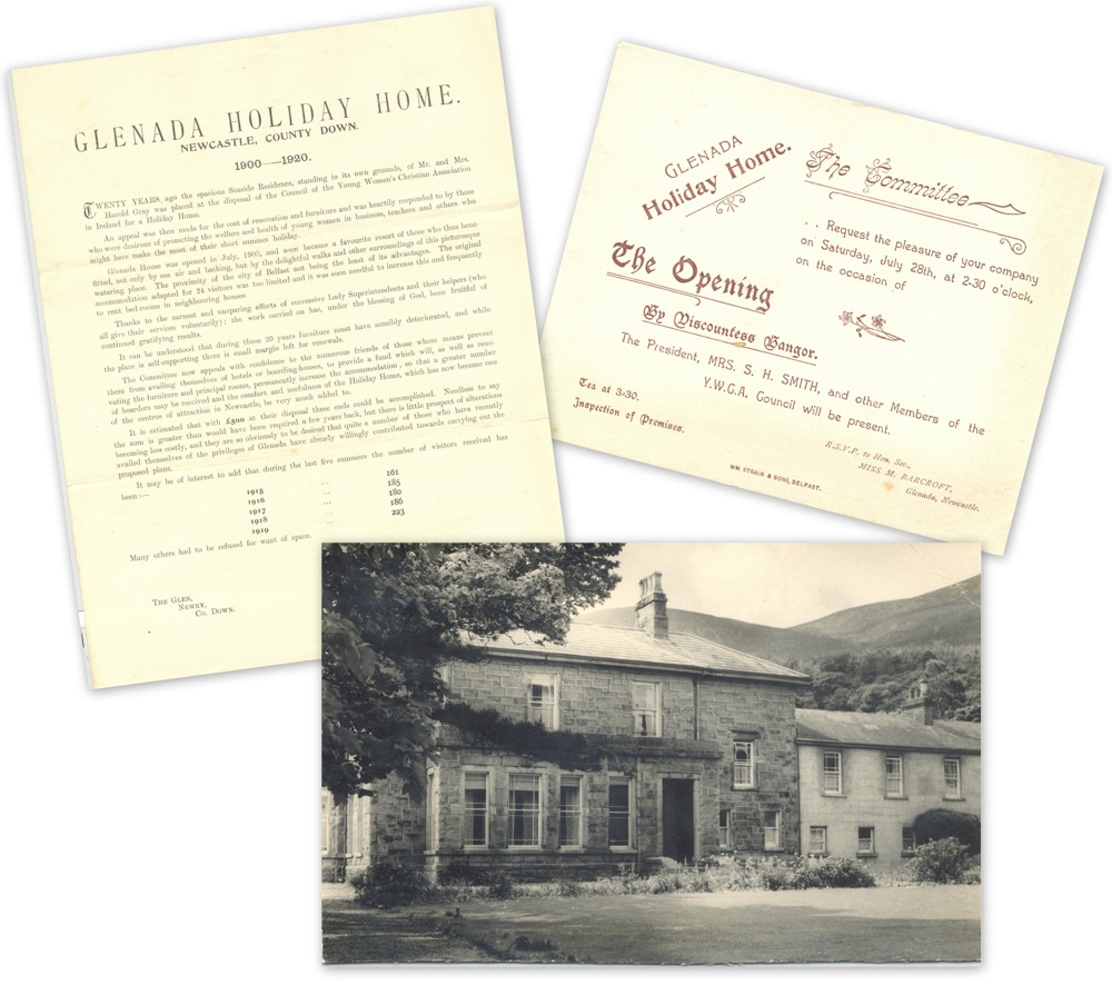 Selection of literature about Glenada House from RCB Library Ms 624/12C and photograph of the home from MS 624/11.9