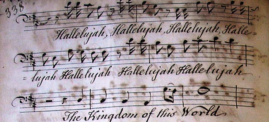 Detail from the Hallelujah chorus, part book of Christ Church cathedral (RCB Library C6.1.24.3.6).