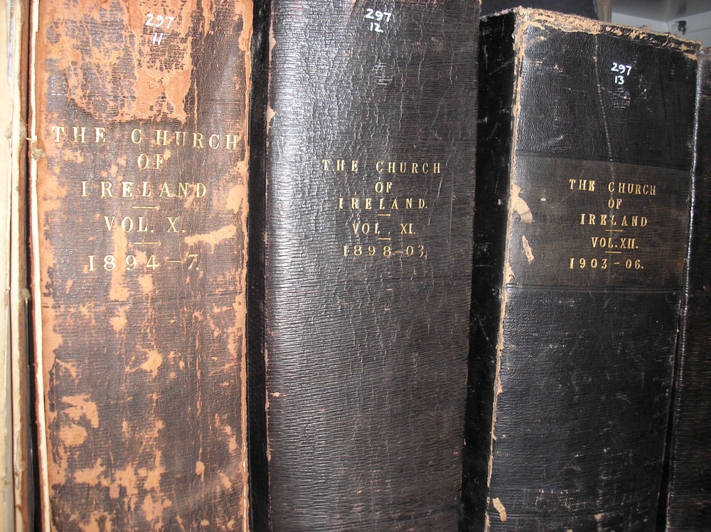 Items from the Walsh press cutting collection, as shelved, in RCB Library.