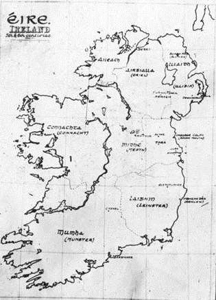 Map of &Eacute;ire (Ireland) showing Christian sites of the 5th and 6th centuries