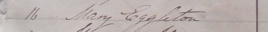 Entry nos 16 and 26 for Mary and James Eggleton, RCB Library P116/1/4.