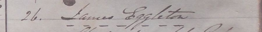 Entry nos 16 and 26 for Mary and James Eggleton, RCB Library P116/1/4.