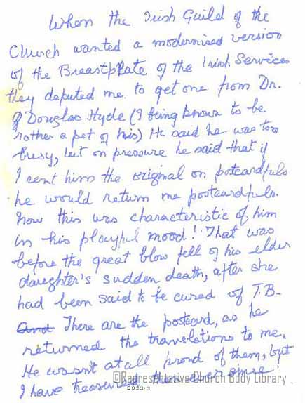 Beatrice Hamilton's handwritten explanatory note