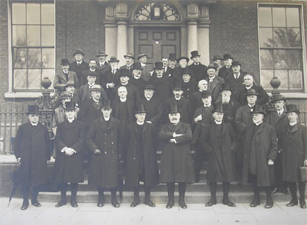 Some members of the Representative Church Body outside the RCB offices, 52 St Stephen's Green, Dublin, 1919
