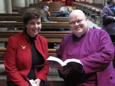 Dr Alicia St Leger and the Rt Revd Paul Colton