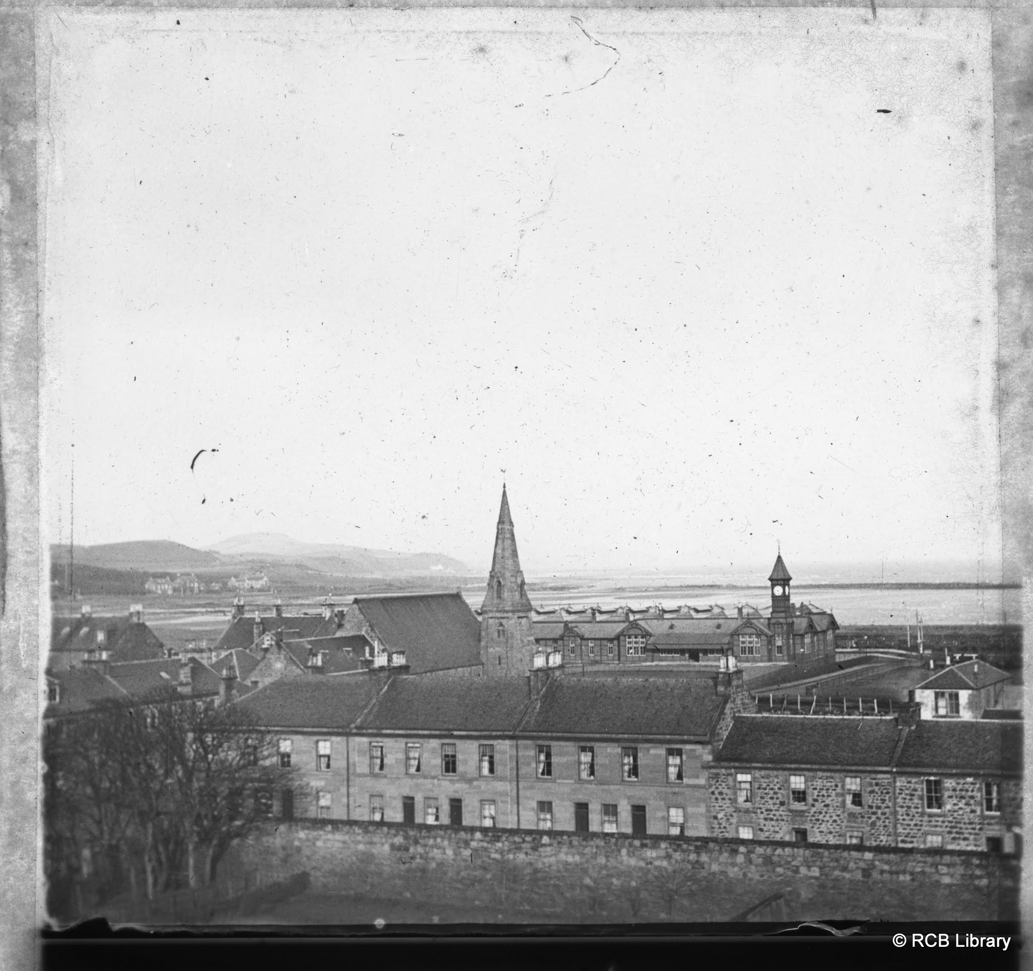 An unidentified coastal village or town, pictured around 1910, from the RCB Library&rsquo;s lantern slide collection.