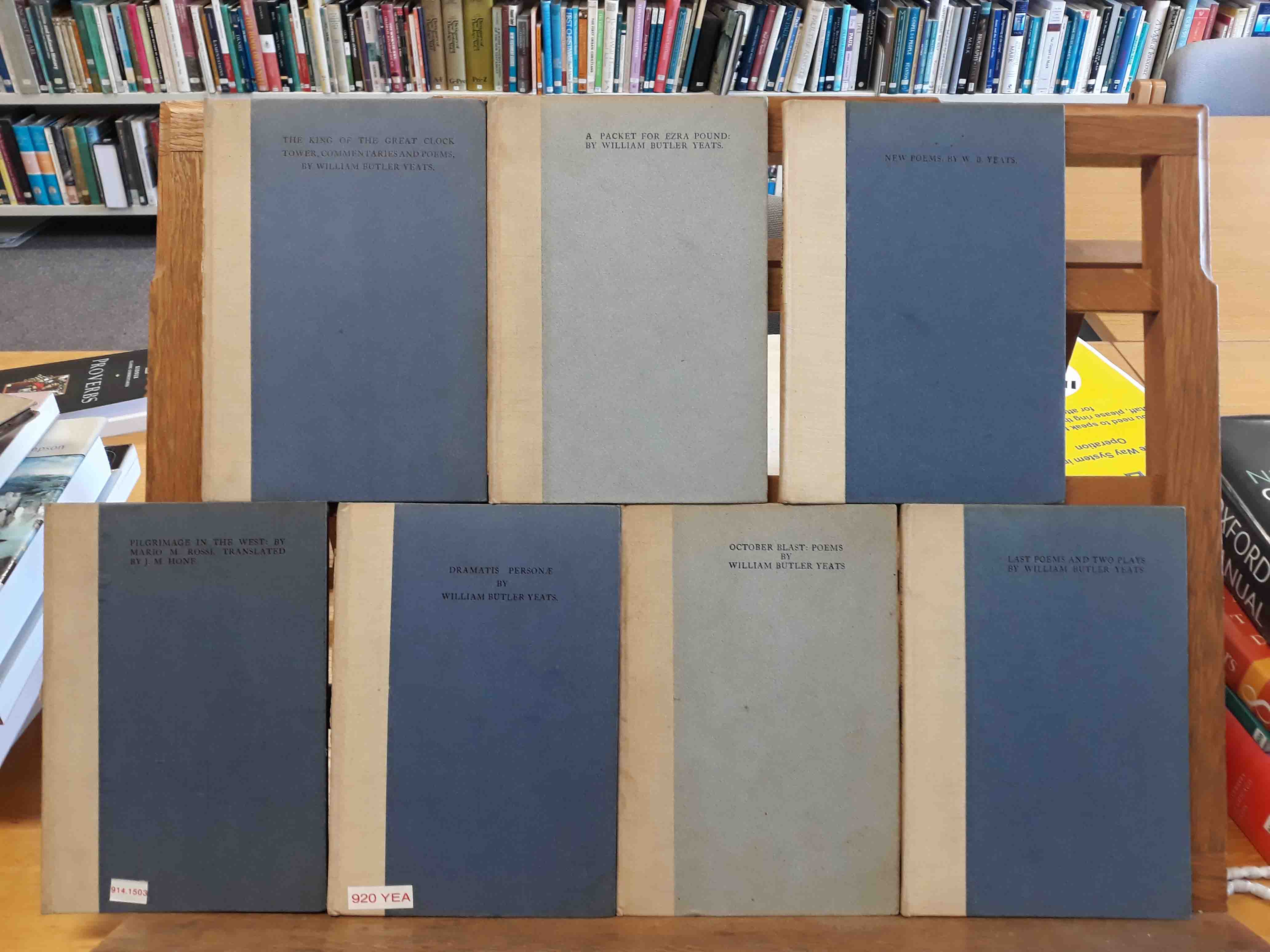 The selection of titles published by the Cuala Press held by the RCB Library.