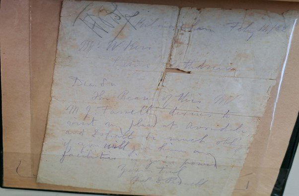 Letter from Charles Stewart Parnell to William Kerr 1882, RCB Library Ms 994.