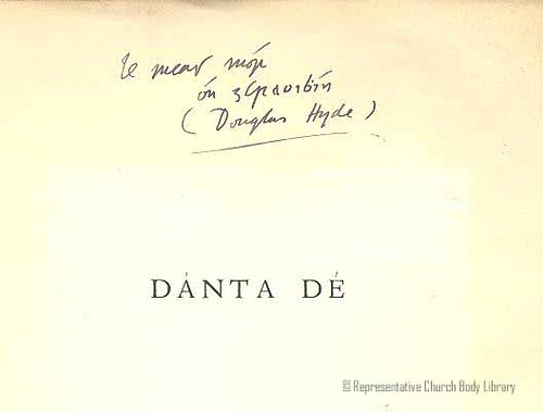 Figure 4: Hyde's autograph on the RCB library copy of the D&aacute;nta D&eacute;